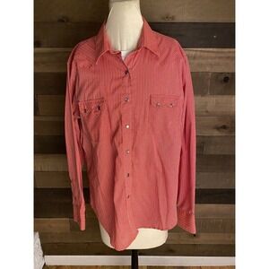 Panhandle Slim Mens XL‎ Red Long Sleeve Snap Up Shirt Cowboy Rancher